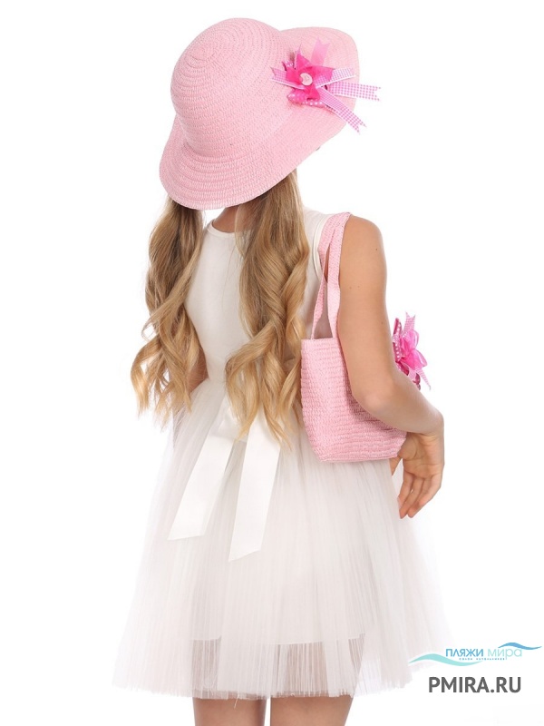 Charmante Шляпа детская+cумка розовая фото