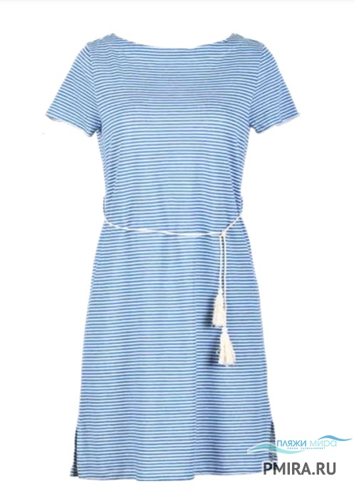 Платье Naturana хлопковое сине-белая полоска фото
